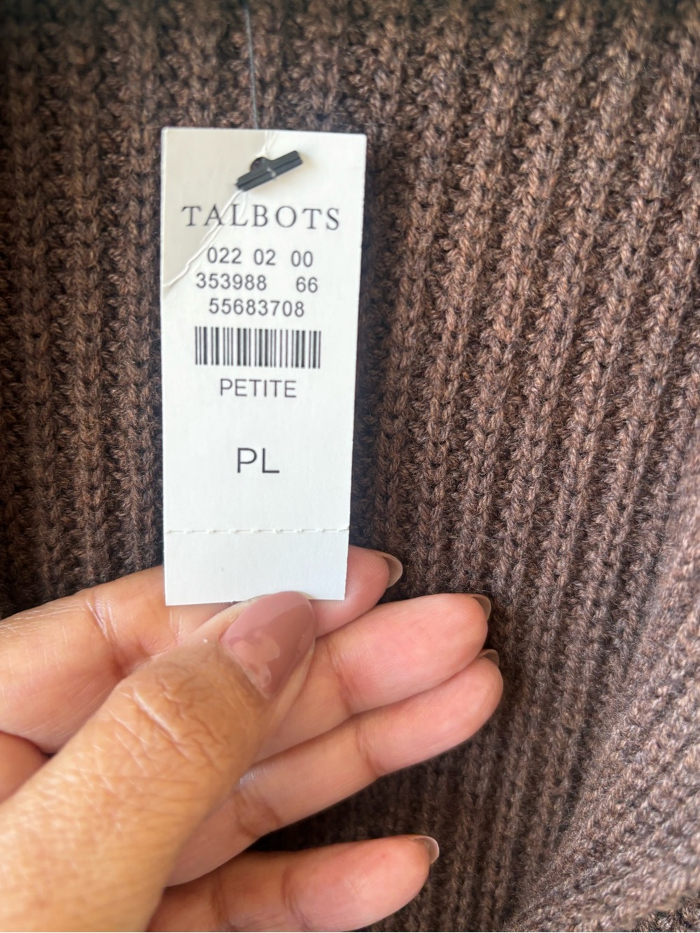 Talbots Chocolate Brown Ribbed Button-Front Cardigan Jacket - Picture 4 of 5
